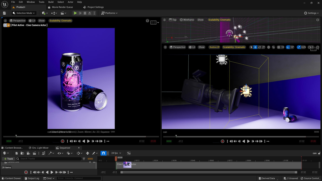 CGI Prozess der Erstellung letzer Schritt Kameraposition