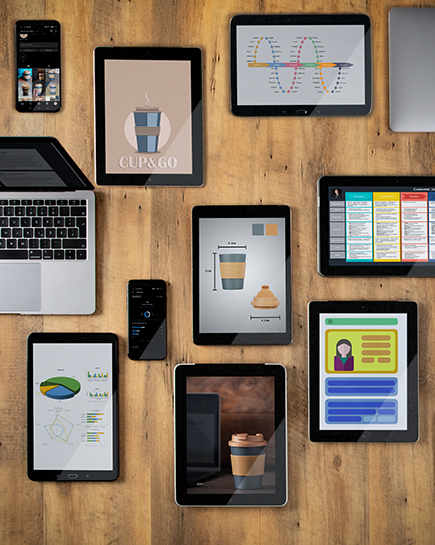 Content Marketing Headerbild Tablets Laptop Handys Analysen