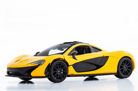 Modellauto Sportwagen in schwarz und gelb Seitenansicht