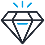 Icon Diamant Optimierung Perfektionierung Produkt
